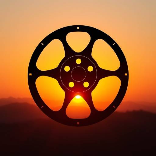 Logo de l'Académie Ciné Lumière - Une bobine de film stylisée avec un soleil levant
